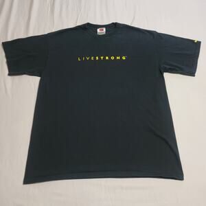 Vintage Nike Team LIVESTRONG T-Shirt Black Yellow Logo Men’s Large
